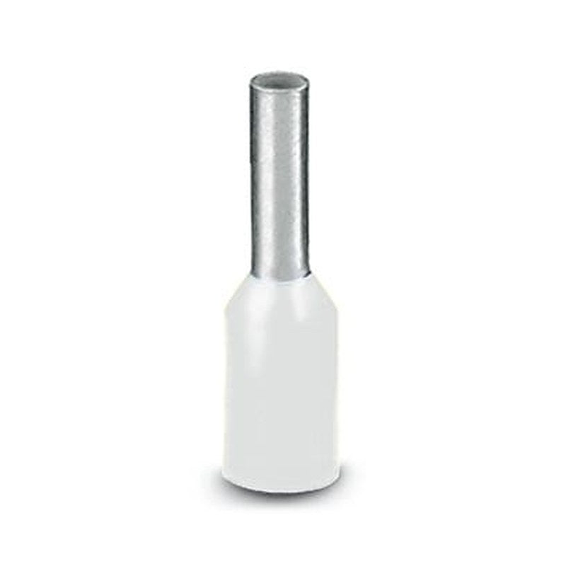 Phoenix Contact Insulated Ferrule, 6 mm Pin Length, 1.3 mm Pin Diameter, White to 18 AWG Wire Size