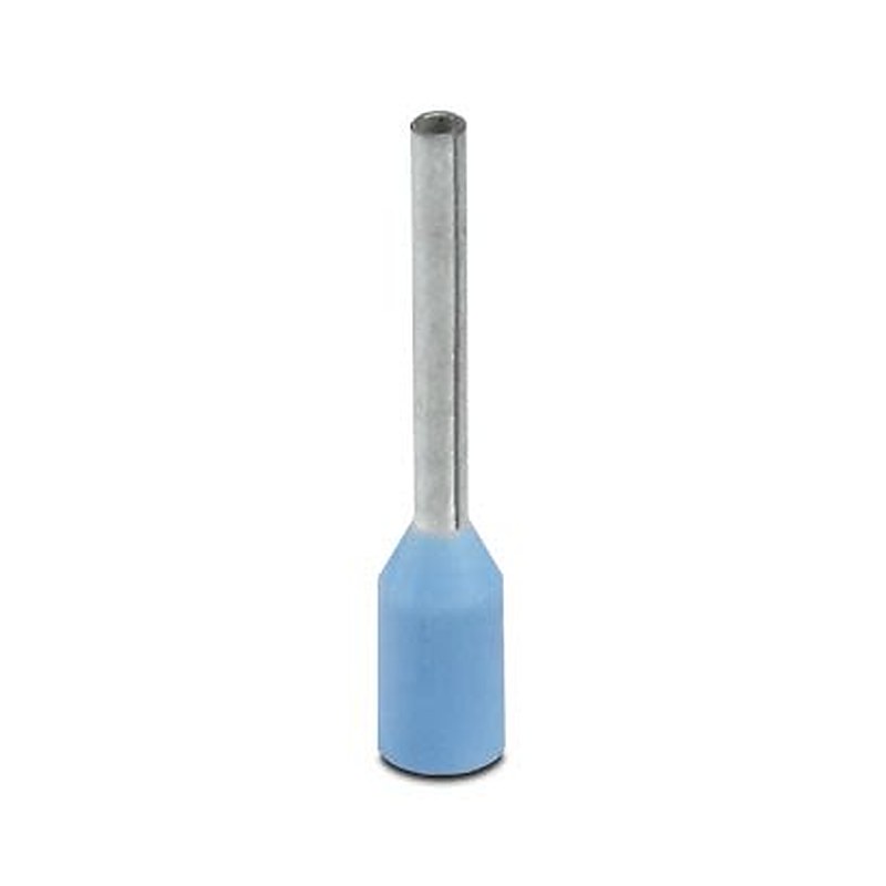 Phoenix Contact Insulated Ferrule, 8 mm Pin Length, 0.8 mm Pin Diameter, Blue to 24 AWG Wire Size
