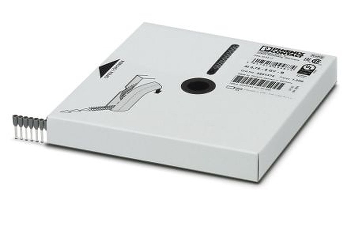 Phoenix Contact Insulated Ferrule, 8 mm Pin Length, 1.3 mm Pin Diameter, Grey