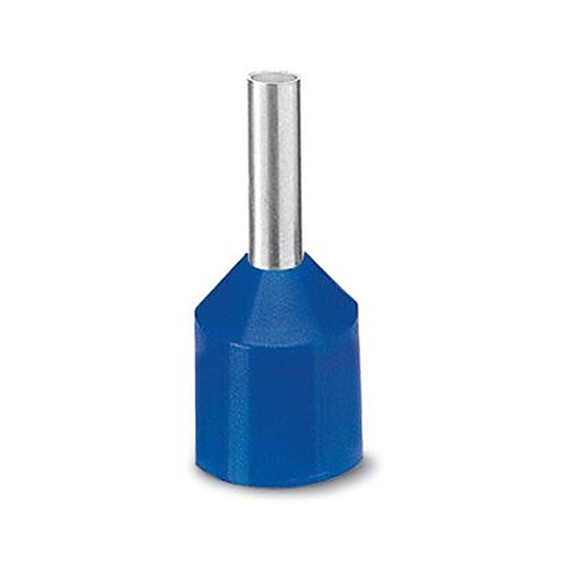 Phoenix Contact Insulated Ferrule, 8 mm Pin Length, 2.3 mm Pin Diameter, Blue to 14 AWG Wire Size