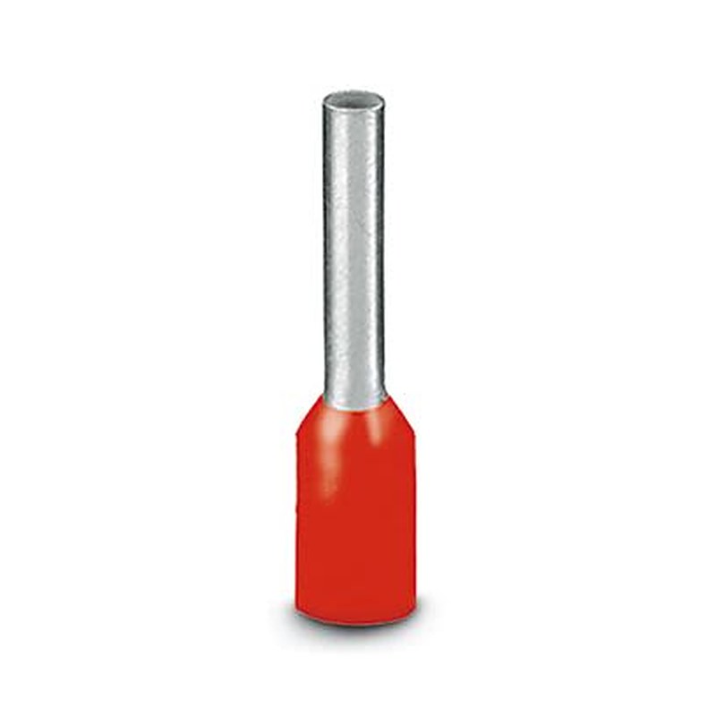Phoenix Contact, AI Insulated Ferrule, 8 mm Pin Length, 1.7 mm Pin Diameter, Red to 16 AWG Wire Size