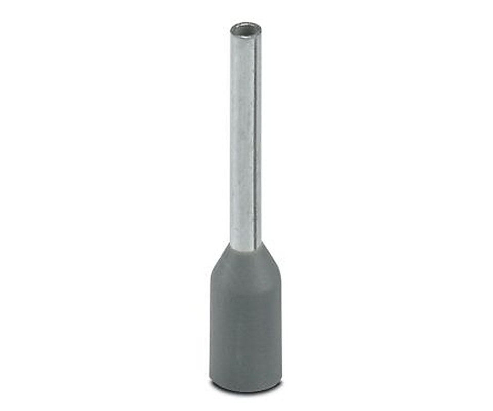 Phoenix Contact Insulated Ferrule, 12.5 mm Pin Length, 0.8 mm Pin Diameter, Grey to 26 AWG Wire Size