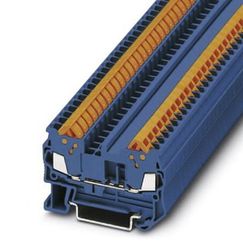Phoenix Contact 3205022 QTC 1.5 BU Series Feed Through Terminal Block Blue, 0.25mm², 1.5 mm², 1-Level, Quick Connect