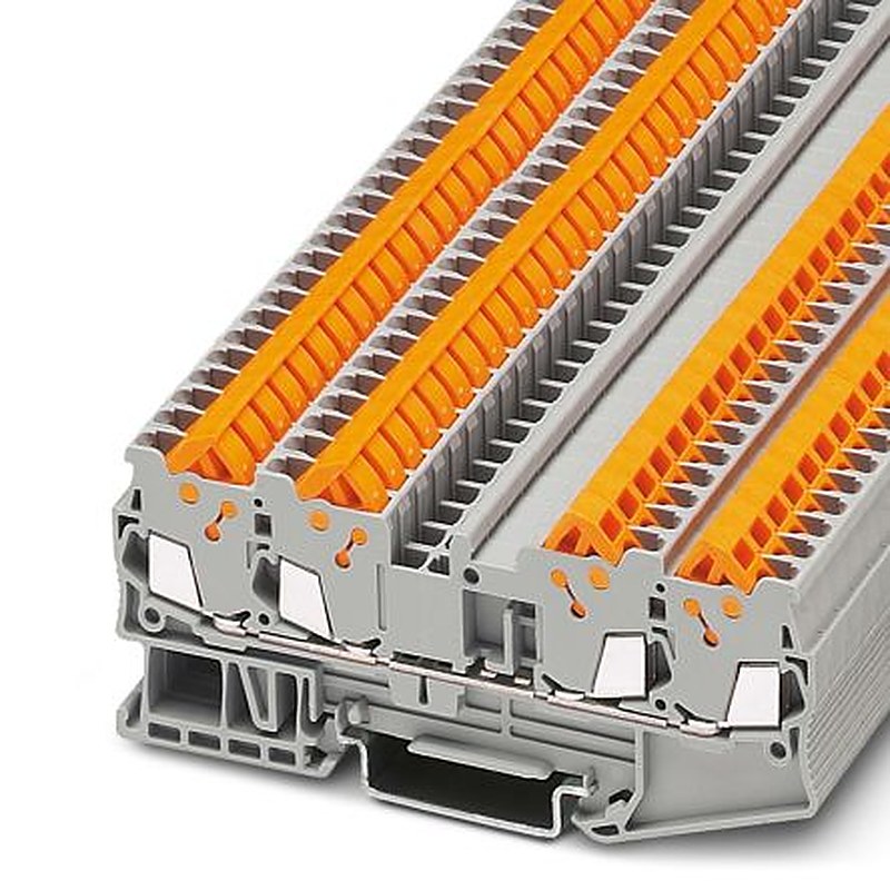 Phoenix Contact 3205077 QTC 1.5-QUATTRO Series Feed Through Terminal Block Grey, 0.25mm², 1.5 mm², 1-Level, Quick