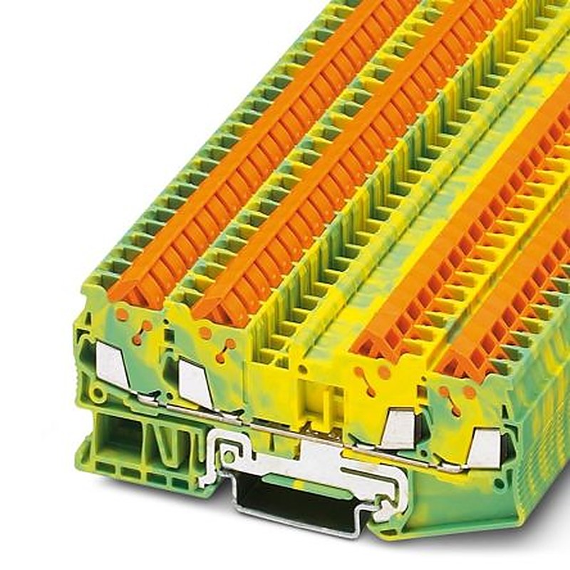 Phoenix Contact 3205093 QTC 1.5-QUATTRO-PE Series Earth Terminal Block Green, Yellow, 0.25mm², 1.5 mm², 1-Level, Quick