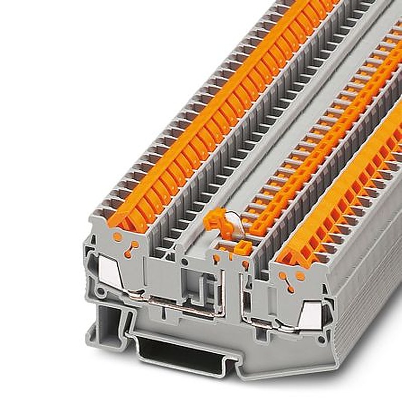 Phoenix Contact 3205103 QTC 1.5-MT Series Knife Disconnect Terminal Block Grey, 0.25mm², 1.5 mm², 1-Level, Quick