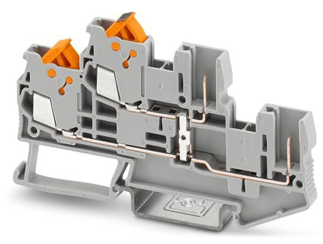 Phoenix Contact 3206377 QTTCB 1 5/2P-PV Series DIN Rail Terminal Block Grey, 0.25mm², 1.5 mm², 2-Level, Quick Connect