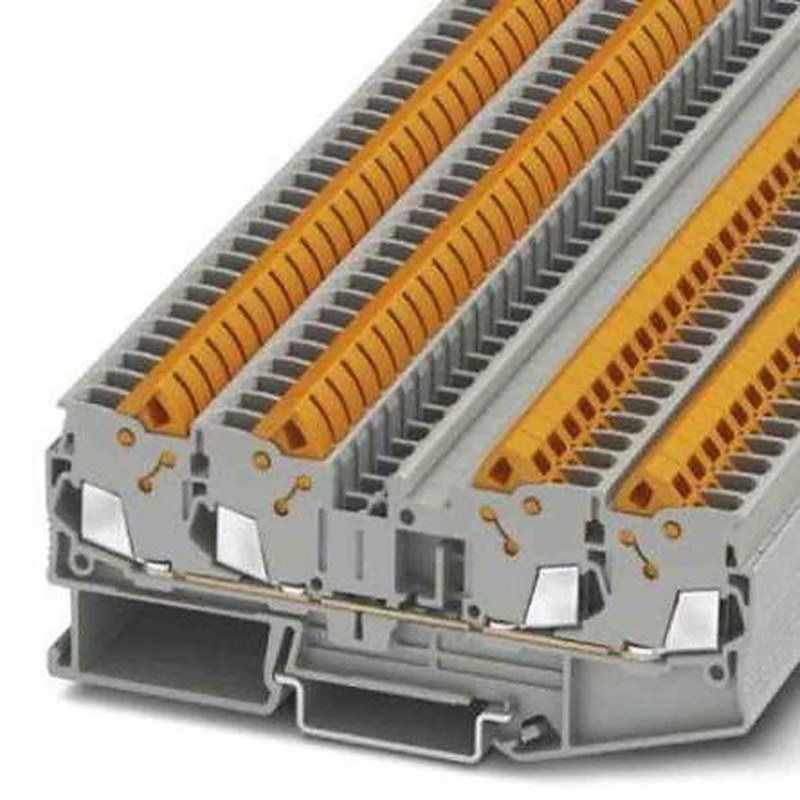 Phoenix Contact 3206446 QTC 2.5 Series Feed Through Terminal Block Grey, 0.5mm², 2.5 mm², 1-Level, Quick Connect