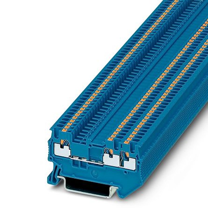 Phoenix Contact 3208168 PT 1 Series Feed Through Terminal Block Blue, 0.14mm², 1.5 mm², 1-Level, Push-in, IECEx/ATEX