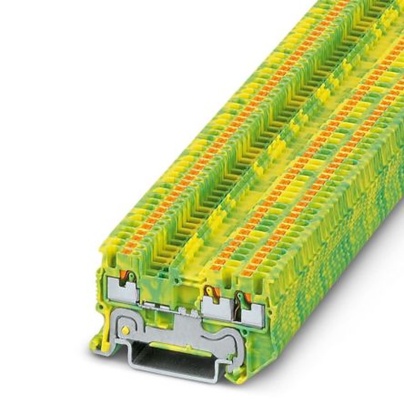 Phoenix Contact 3208171 PT 1 Series Earth Terminal Block Green, Yellow, 1.5mm², 1-Level, Push-in, ATEX, IECEx