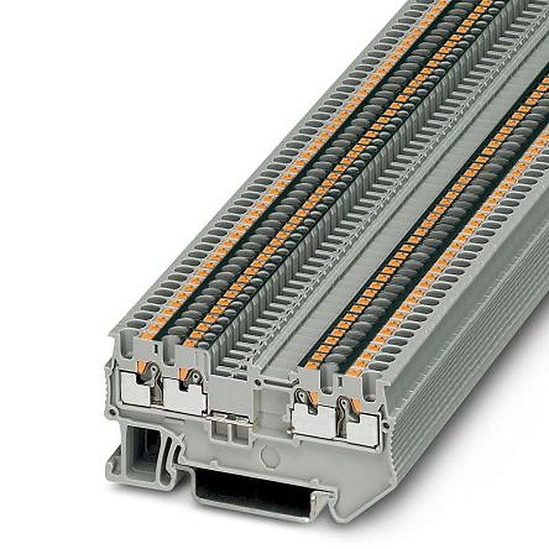 Phoenix Contact 3208359 PT 1.5/S-QUATTRO-U Series Feed Through Terminal Block Grey, 0.14mm², 1.5 mm², 1-Level, Push-in,