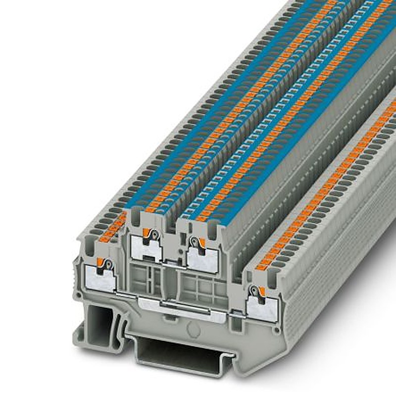 Phoenix Contact 3208544 PTTB 1.5/S-L/N Series Double Level Terminal Block Grey, 0.14mm², 1.5 mm², 2-Level, Push-in