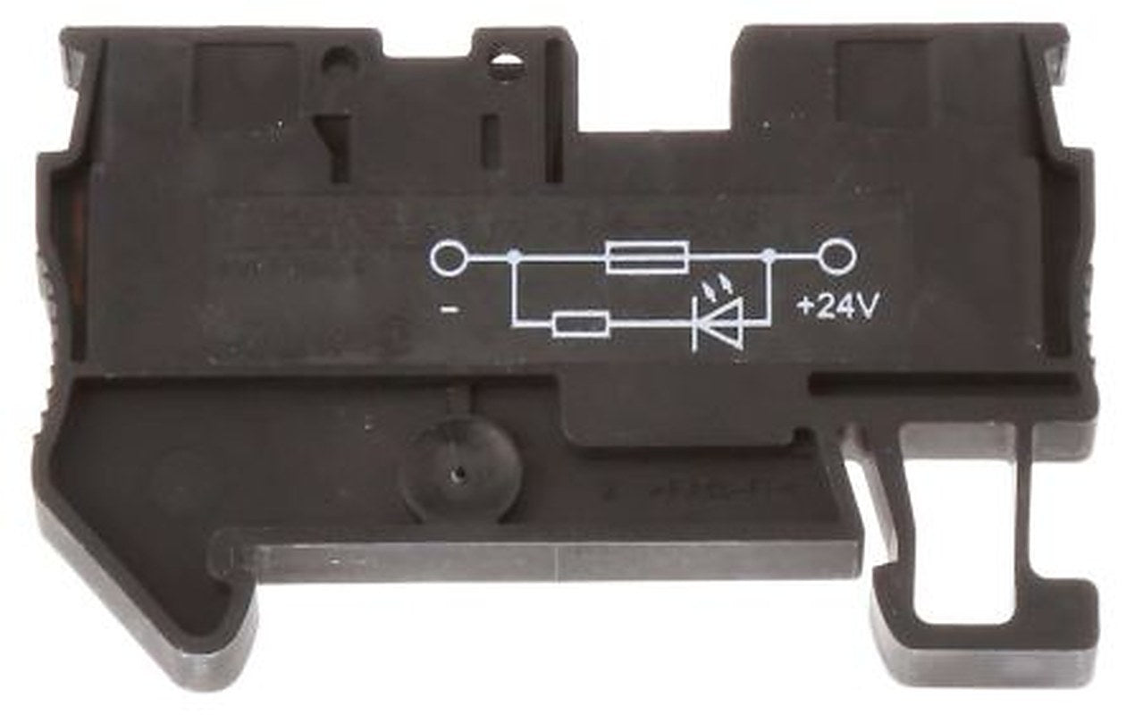 Phoenix Contact 3208964 PT 4-FSI/F-LED 24 Series Fuse Modular Terminal Block Black, 4mm², 1-Level Fused, Push-in