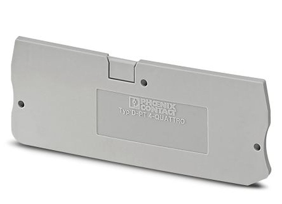 Phoenix Contact D-PT 4-QUATTRO Series End Cover for Use with DIN Rail Terminal Blocks