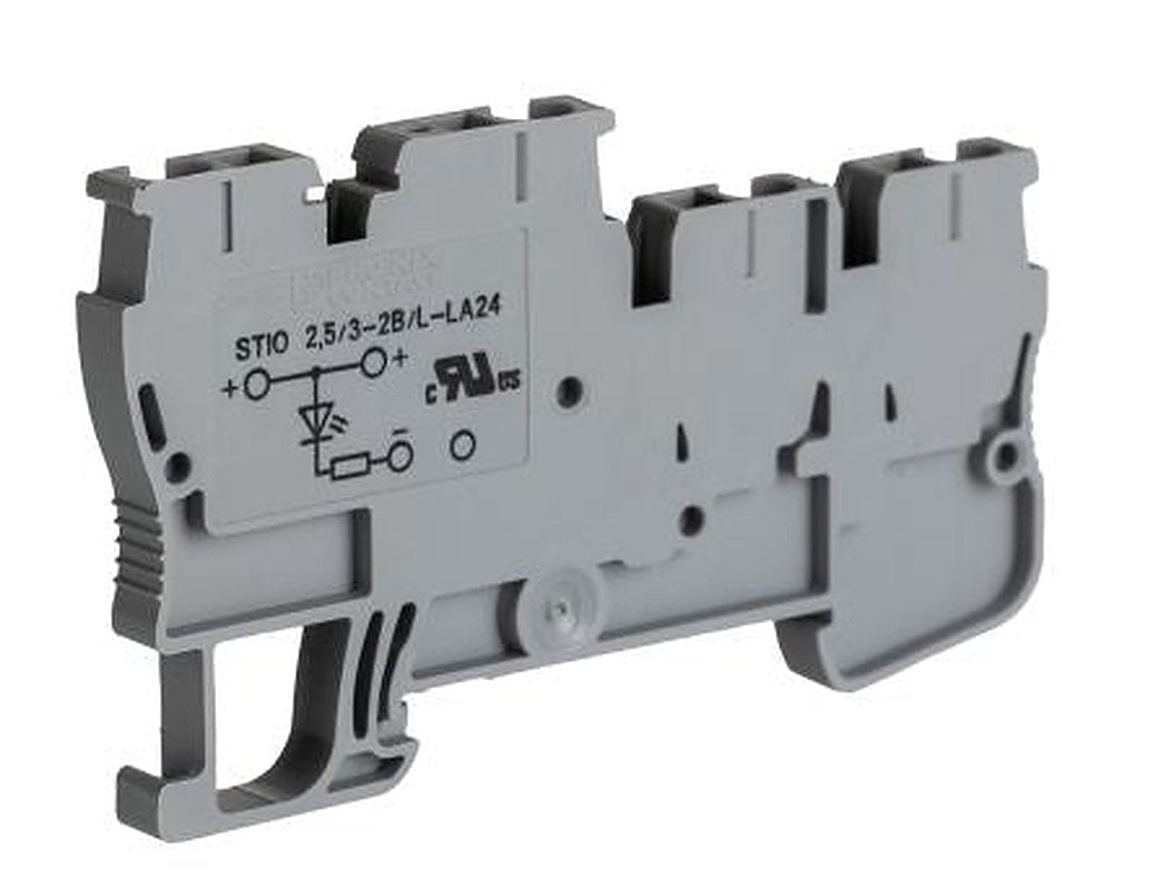 Phoenix Contact 3209031 STIO 2.5 Series DIN Rail Terminal Block Grey, 0.08mm², 4 mm², 3-Level, Spring Cage