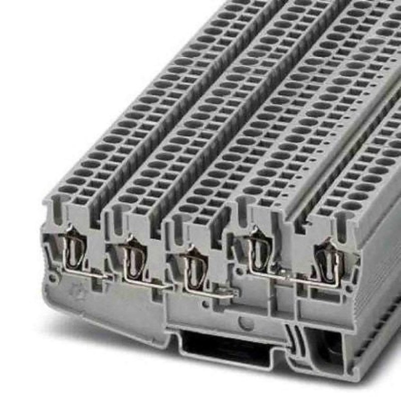 Phoenix Contact 3209057 STIO 2.5 Series Non-Fuse DIN Rail Terminal Grey, 0.08mm², 4 mm², 3-Level, Spring Cage