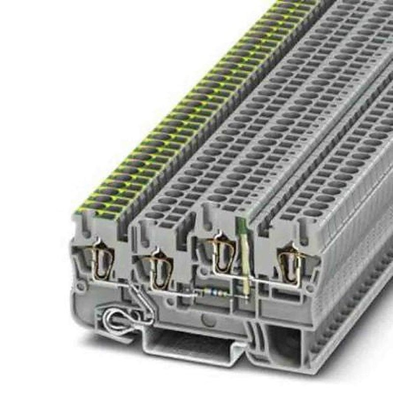 Phoenix Contact 3209141 STIO Series DIN Rail Terminal Block Grey, 0.08mm², 4 mm², 3-Level, Spring Cage