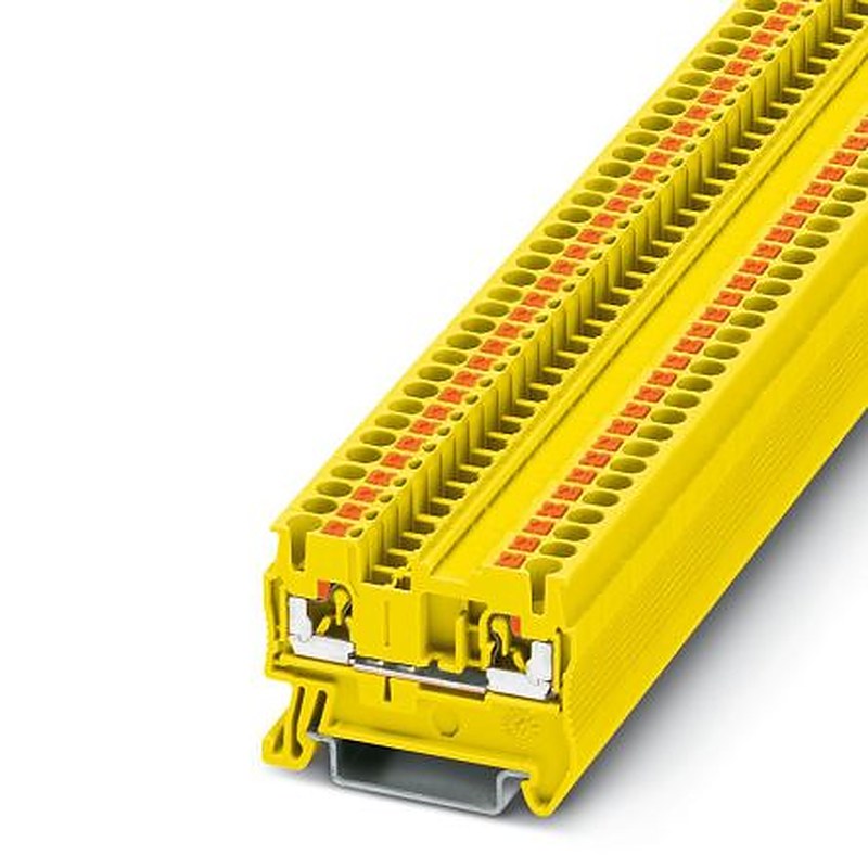 Phoenix Contact 3209511 PT 2.5 YE Series Feed Through Terminal Block Yellow, 2.5mm², 1-Level, Push-in, IECEx, ATEX