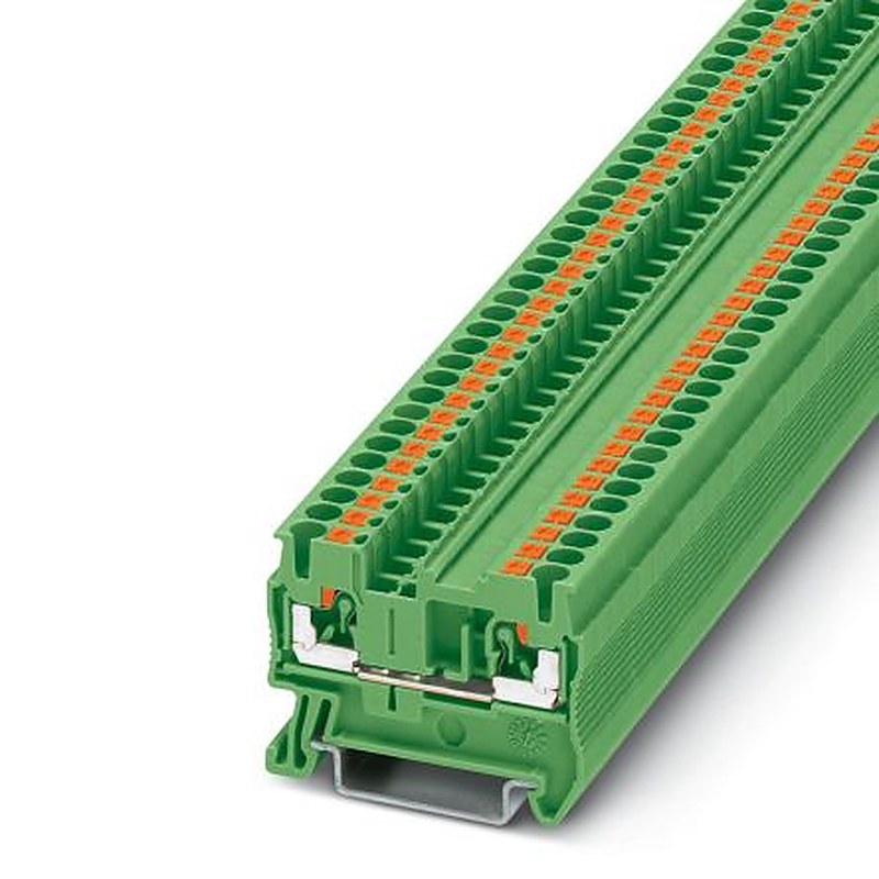 Phoenix Contact 3209513 PT 2.5 GN Series Feed Through Terminal Block Green, 2.5mm², 1-Level, Push-in