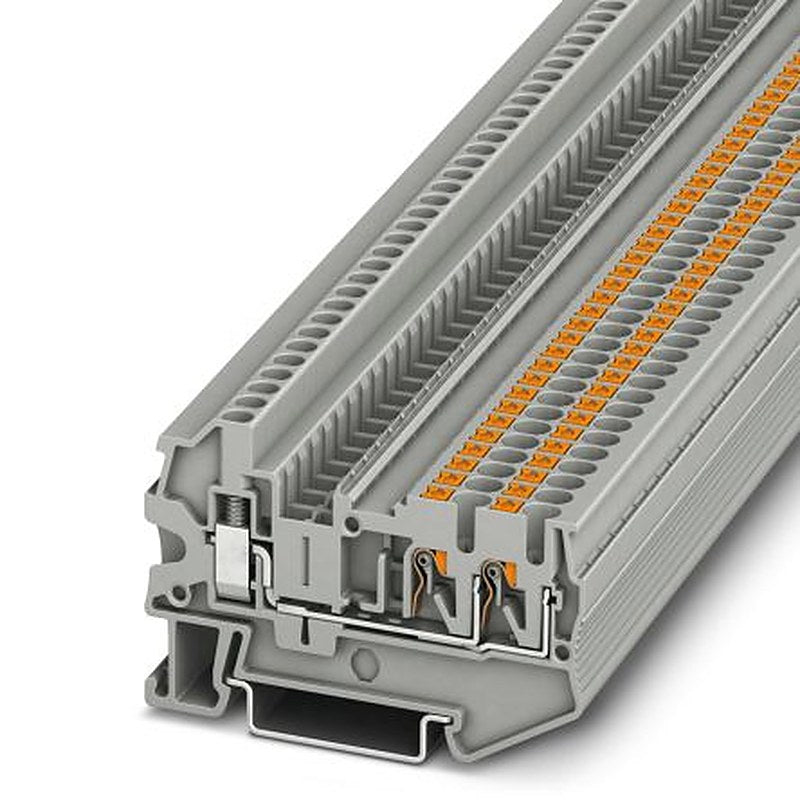 Phoenix Contact 3209515 PTU 2.5-TWIN Series Feed Through Terminal Block Grey, 2.5mm², 1-Level, Push-in