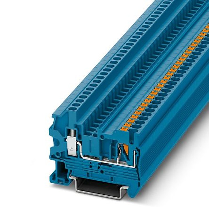 Phoenix Contact 3209520 PTU 2.5 BU Series Feed Through Terminal Block Blue, 0.14mm², 4 mm², 1-Level, Push-in