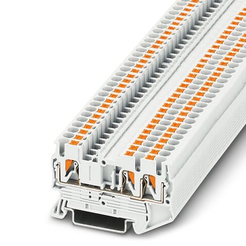 Phoenix Contact 3209550 PT 2.5-TWIN WH Series Feed Through Terminal Block White, 4mm², 1-Level, Push-in, IECEx/ATEX