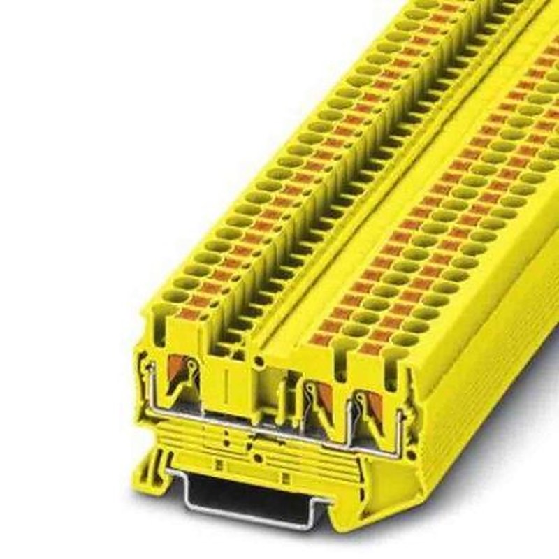 Phoenix Contact 3209553 Feed Through Terminal Block Yellow, 0.14mm², 4 mm², 1-Level, Push-in, IECEx/ATEX