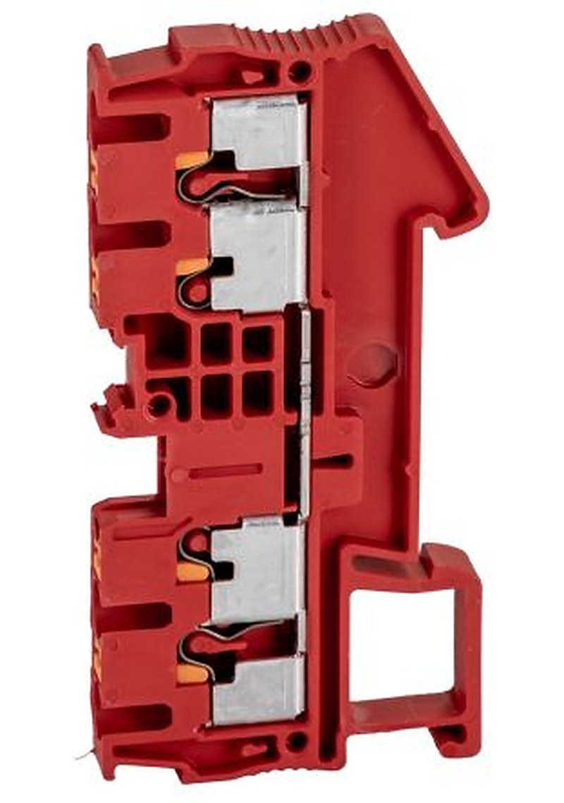 Phoenix Contact 3209580 PT 2.5-QUATTRO RD Series Feed Through Terminal Block Red, 0.14mm², 4 mm², 1-Level, Push-in,