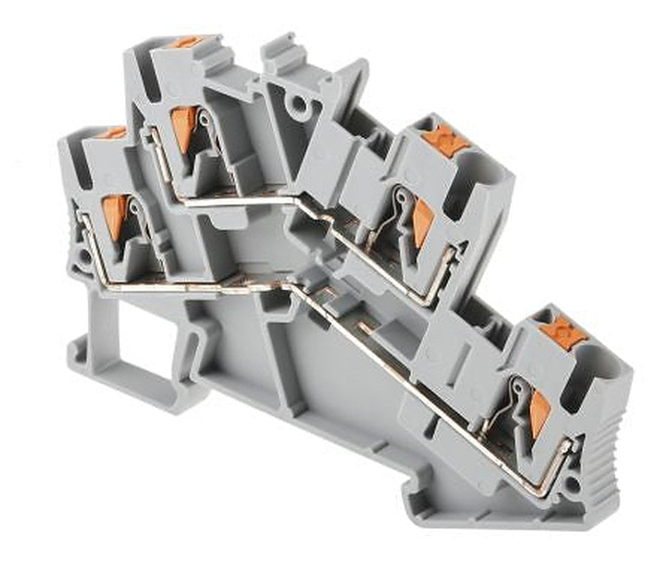 Phoenix Contact 3209604 PTTBS 2.5 Series Double Level Terminal Block Grey, 0.14mm², 4 mm², 2-Level, Push-in, ATEX