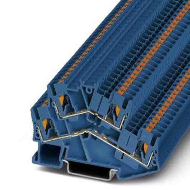 Phoenix Contact 3209617 PTTBS Series Double Level Terminal Block Blue, 0.14mm², 4 mm², Push-in