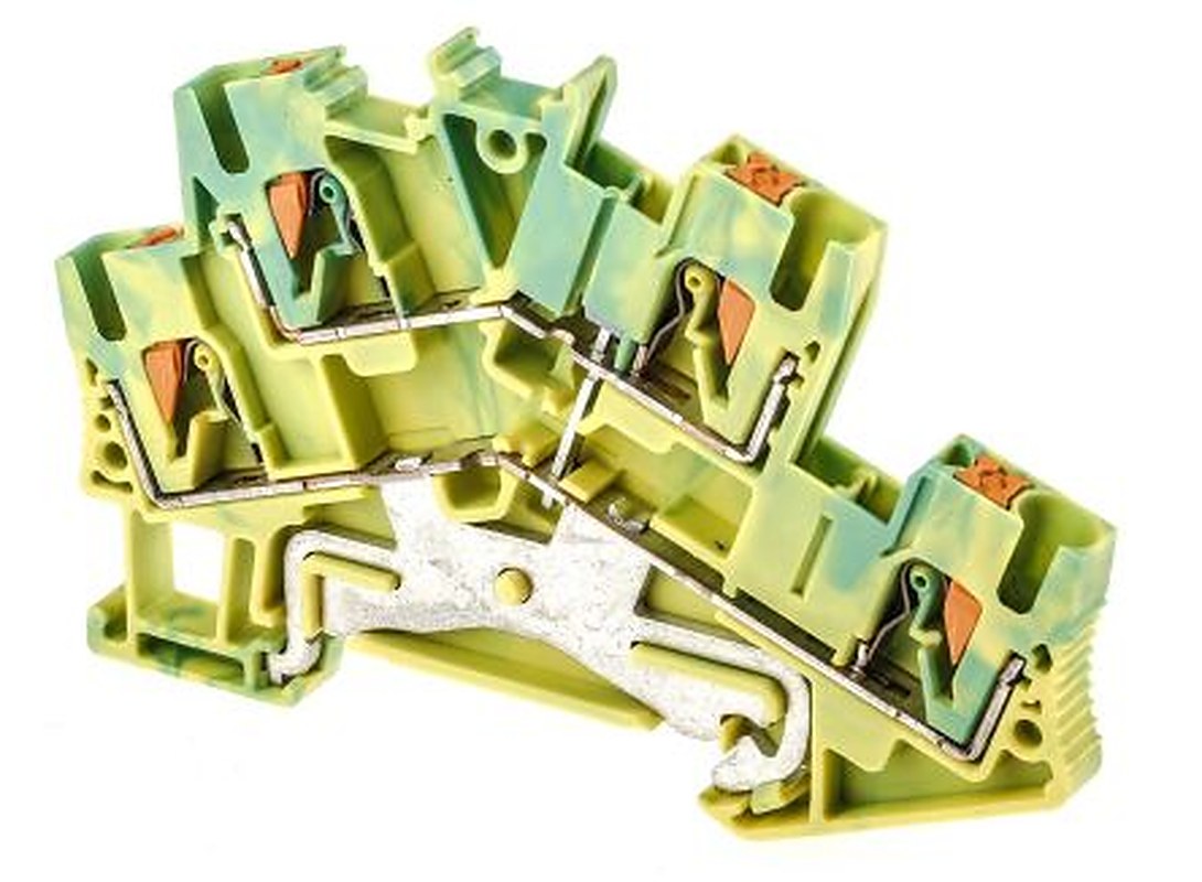 Phoenix Contact 3209620 PTTBS 2.5-PE Series Earth Terminal Block Green, Yellow, 0.14mm², 4 mm², 2-Level, Push-in, ATEX