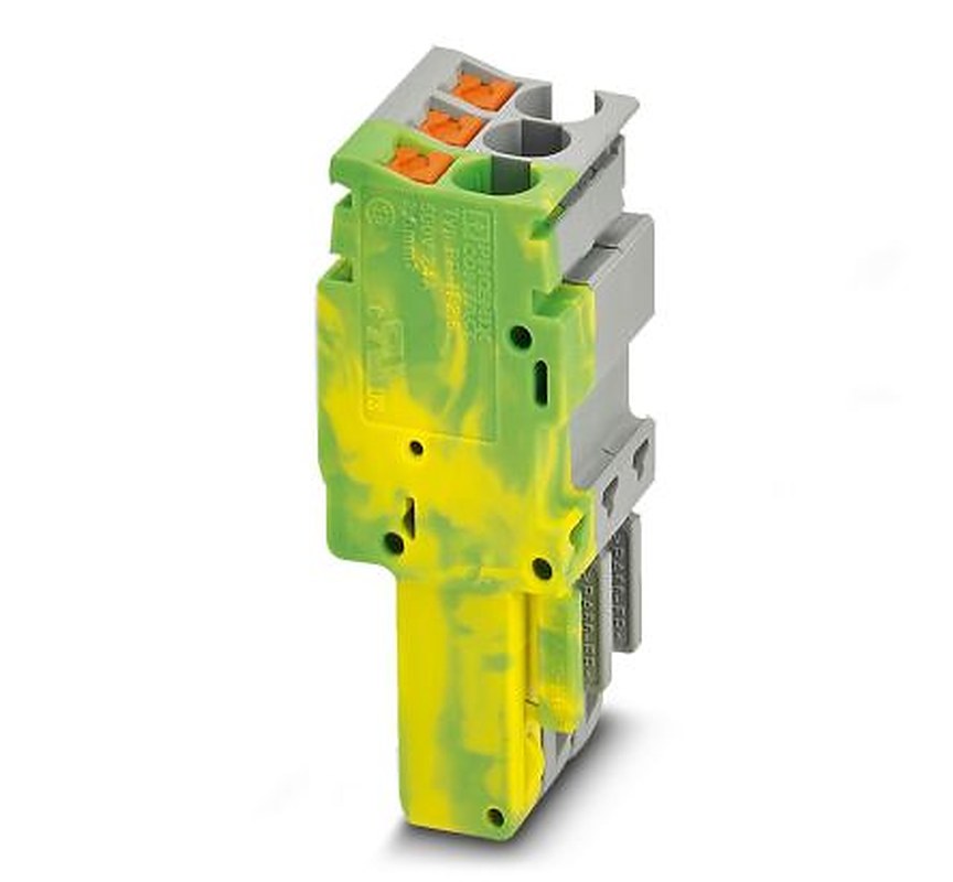 Phoenix Contact PP-H 2.5/3 (1GNYE/2GY) Series Terminal Plug for Use with DIN Rail