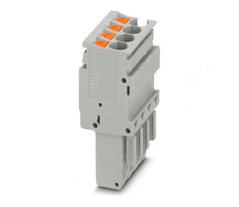 Phoenix Contact PP-H 2.5/4 Series Pluggable Terminal Block, 4-Contact, 5.2 mm Pitch, 1 Row, 3209895
