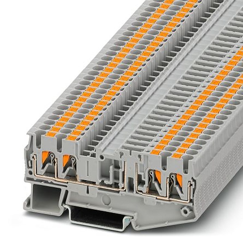 Phoenix Contact 3210208 PT 2.5-QUATTRO-TG Series Disconnect Terminal Block Grey, 0.14mm², 4 mm², 1-Level, Push-in