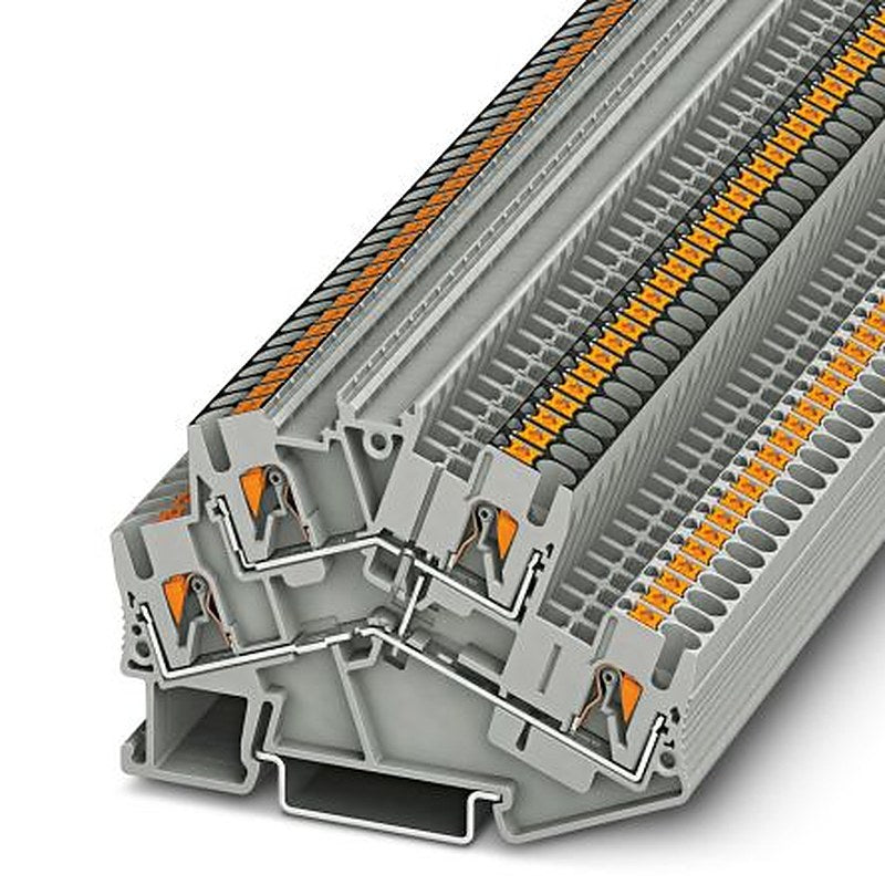 Phoenix Contact 3210211 PTTBS 2.5-PV Series Double Level Terminal Block Grey, 0.14mm², 4 mm², 2-Level, Push-in,