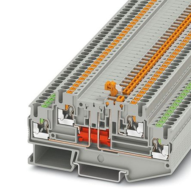 Phoenix Contact 3210251 PTT 2.5-L/MT Series Knife Disconnect Terminal Block Grey, 0.14mm², 4 mm², 2-Level, Push-in