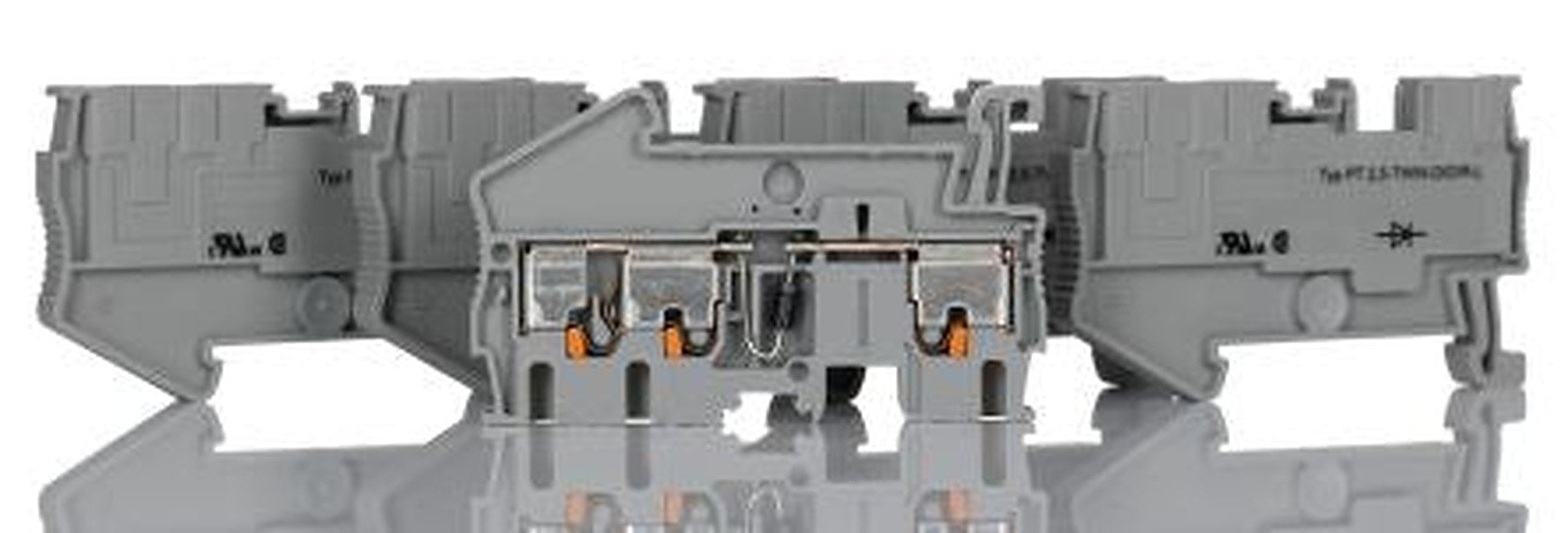 Phoenix Contact 3210253 PT 2.5-TWIN-DIO/R-L Series Component Terminal Block Grey, 0.14mm², 4 mm², 1-Level, Push-in