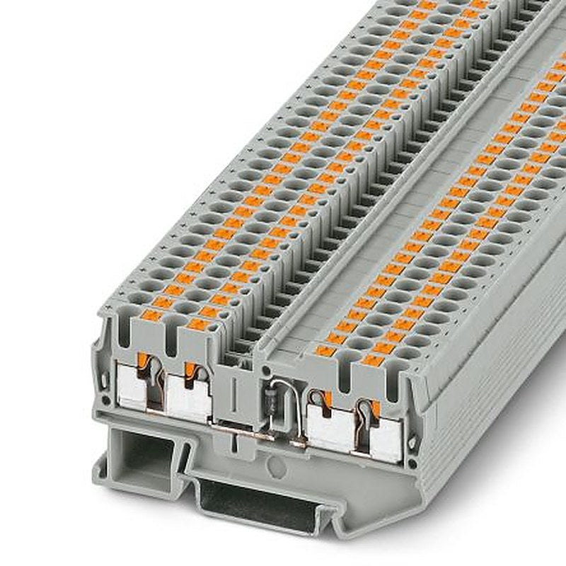 Phoenix Contact 3210266 PT 2.5-QUATTRO-DIO/L-R Series Component Terminal Block Grey, 0.14mm², 4 mm², 1-Level, Push-in