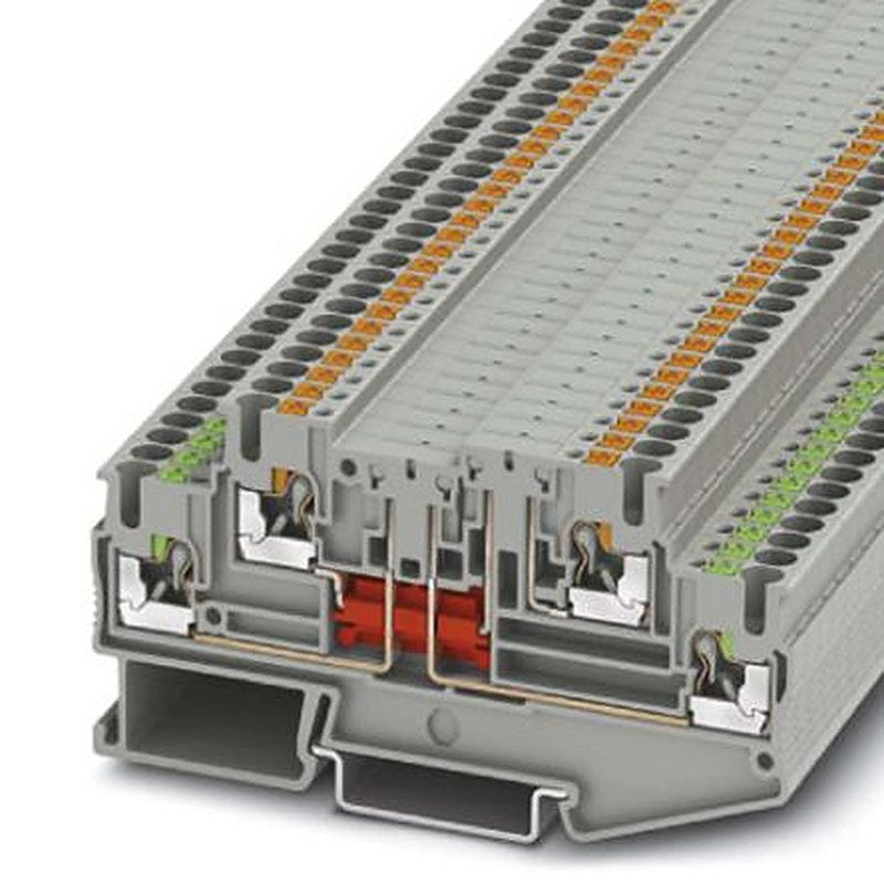 Phoenix Contact 3210267 PTT 2.5-2L Series Feed Through Terminal Block Grey, 0.14mm², 4 mm², 2-Level, Push-in