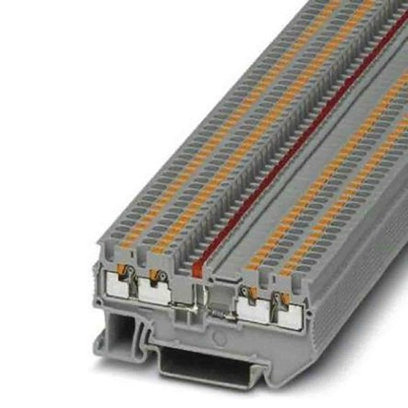 Phoenix Contact 3210280 PT Series Feed Through Terminal Block Grey, 4mm², 1-Level, Push-in