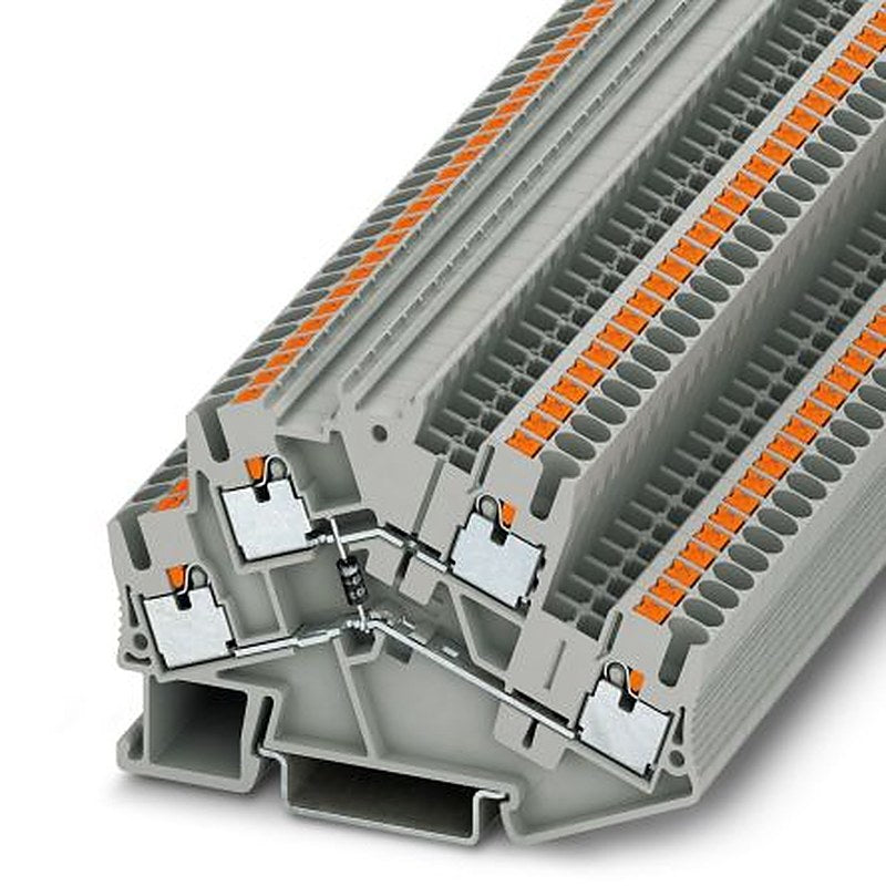 Phoenix Contact 3210295 PTTBS 2.5-DIO/U-O Series Component Terminal Block Grey, 0.14mm², 4 mm², 2-Level, Push-in