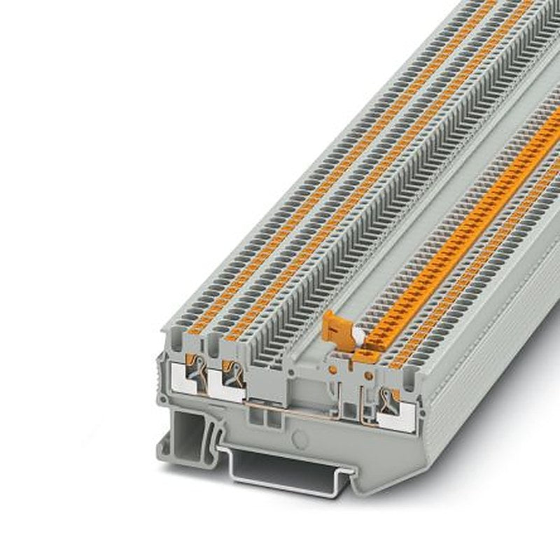 Phoenix Contact 3210311 PT 1.5/S-TWIN-MT Series Knife Disconnect Terminal Block Grey, 0.14mm², 1.5 mm², 1-Level, Push-in