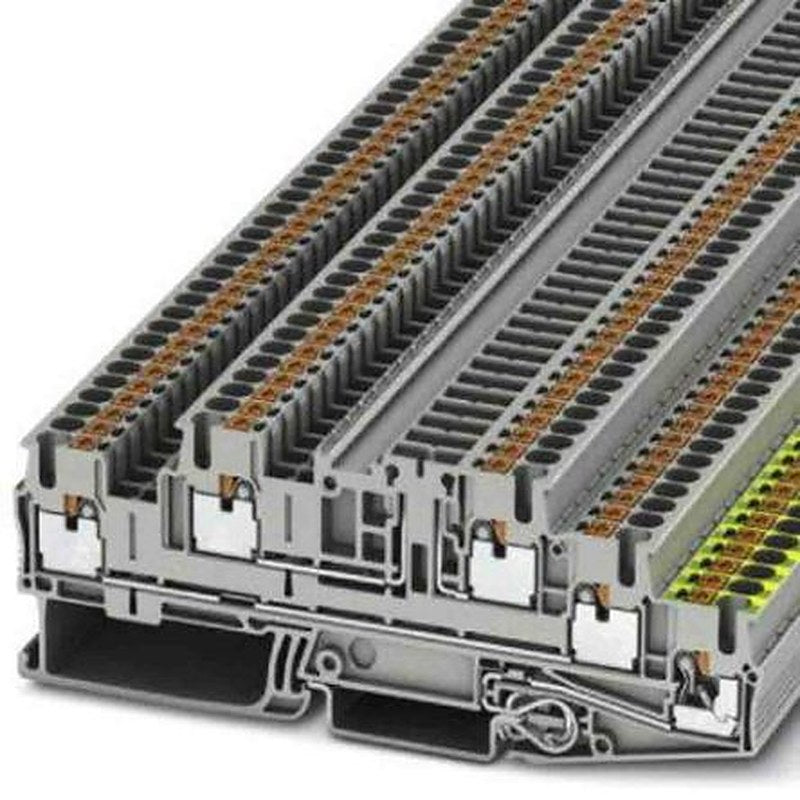 Phoenix Contact 3210539 PTB Series Earth Terminal Block Grey, 0.14mm², 4 mm², 3-Level, Push-in