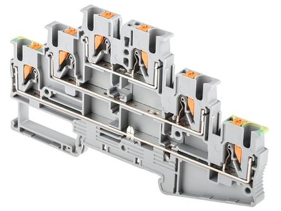 Phoenix Contact 3210541 PT 2.5-PE/L/L Series Multi Level Terminal Block Grey, 0.14mm², 4 mm², 3-Level, Push-in