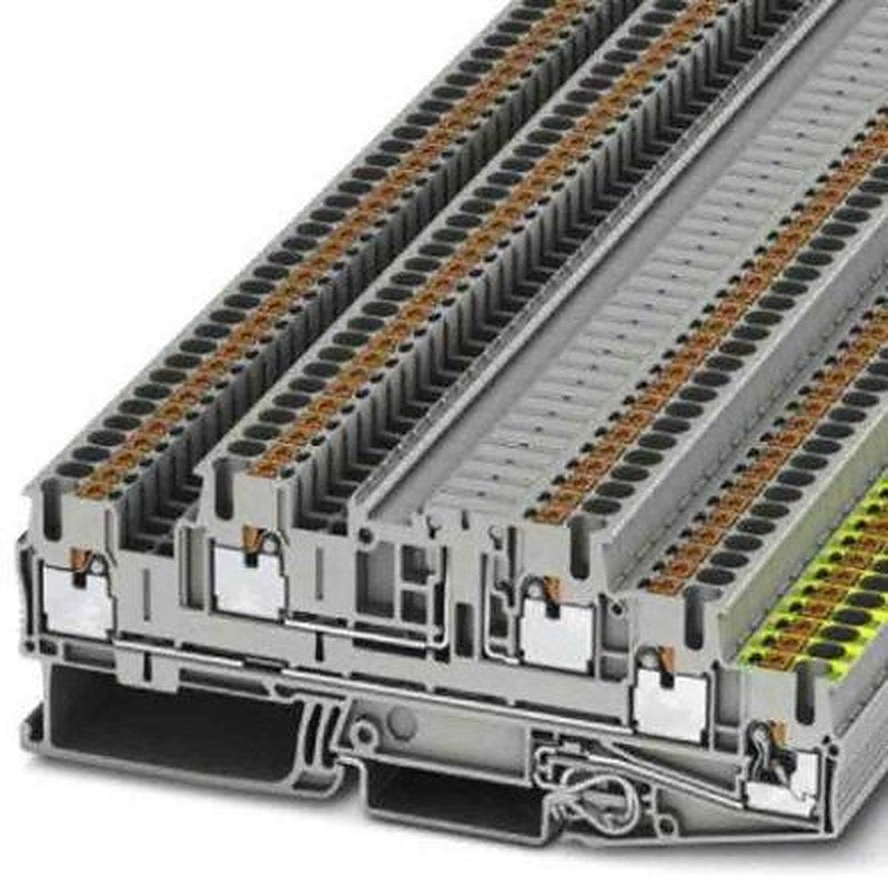 Phoenix Contact 3210547 PTB Series DIN Rail Terminal Block Grey, 0.14mm², 4 mm², 3-Level, Push-in