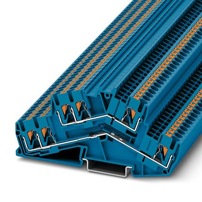 Phoenix Contact 3210601 PTTBS 2.5-TWIN BU Series Double Level Terminal Block Blue, 0.14mm², 4 mm², 2-Level, Push-in