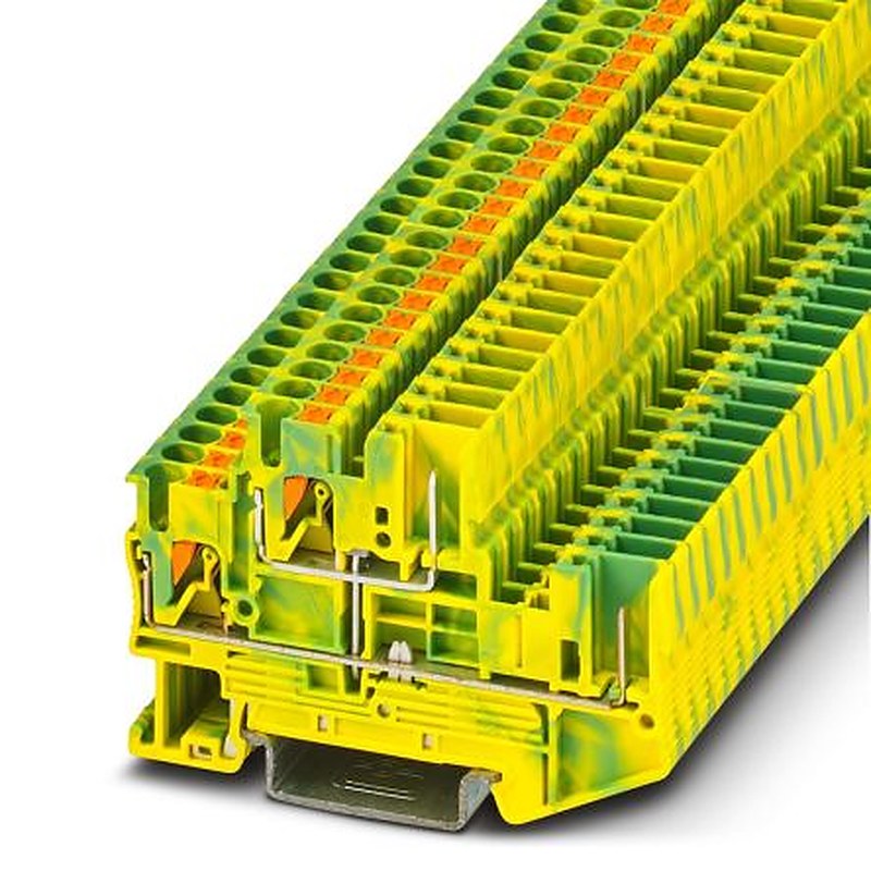 Phoenix Contact 3210897 PTTB 2.5/2PPE Series Double Level Terminal Block Green, Yellow, 0.14mm², 4 mm², 2-Level, Plug-In