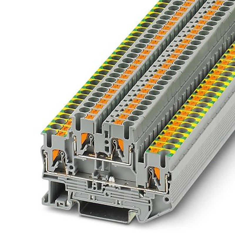 Phoenix Contact 3210978 PTTB 2.5-PE/L Series Multi Level Terminal Block Grey, 0.14mm², 4 mm², 2-Level, Push-in