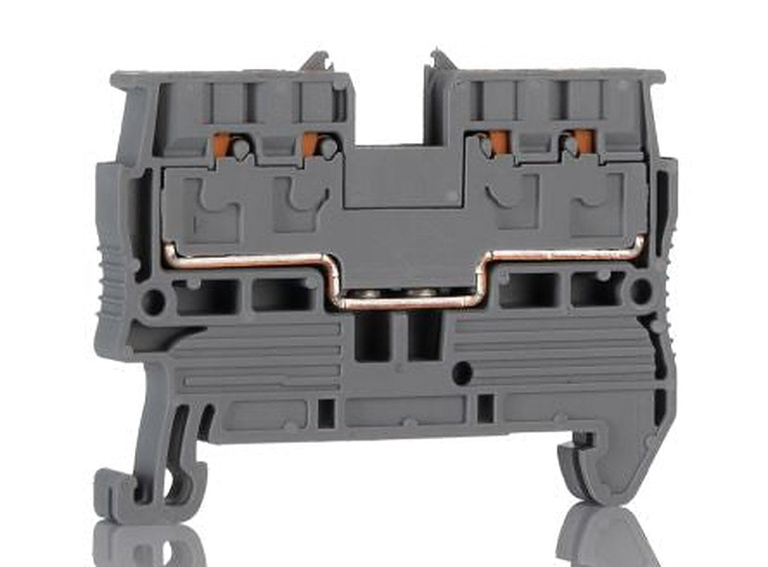 Phoenix Contact 3211019 PT 2.5/S-QUATTRO Series Feed Through Terminal Block Grey, 0.14mm², 2.5 mm², 4-Level, Push-in