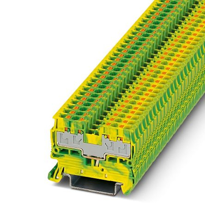 Phoenix Contact 3211025 PT 2.5/S-QUATTRO-PE Series Earth Terminal Block Yellow, Green, 0.14mm², 2.5 mm², 1-Level,